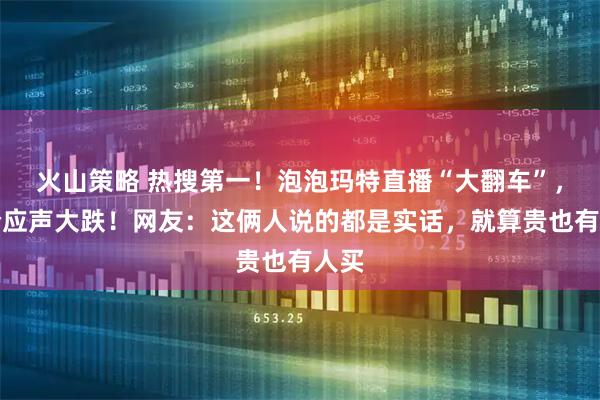 火山策略 热搜第一！泡泡玛特直播“大翻车”，股价应声大跌！网友：这俩人说的都是实话，就算贵也有人买